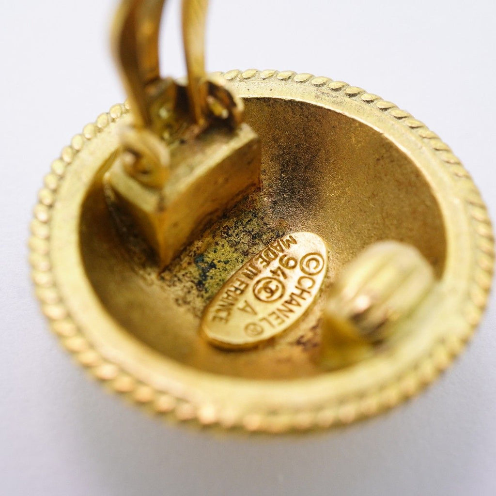Chanel Earrings Vintage CC Logo Round — view 6