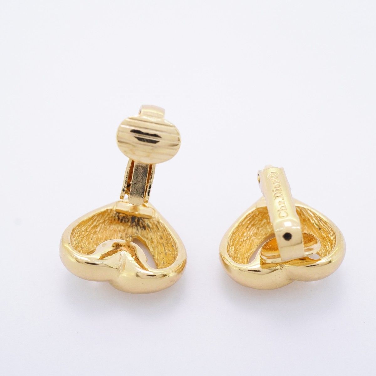 Dior Earrings Heart Motif Gold Plated — view 3