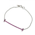 Tiffany & Co Bracelet T Smile 18k White Gold Pink Saffiano