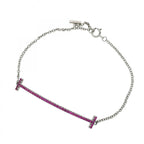 Tiffany & Co Bracelet T Smile 18k White Gold Pink Saffiano