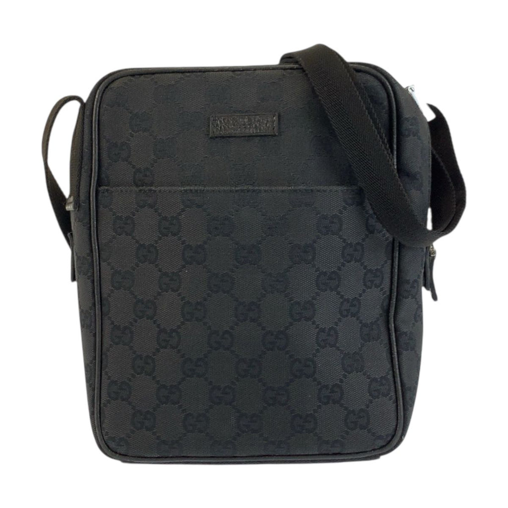 Gucci Black GG Canvas Shoulder Bag Pochette