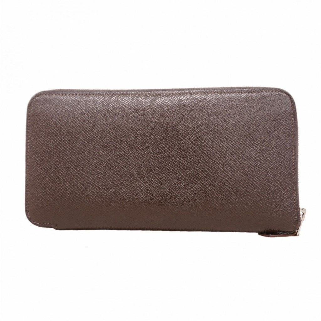 Hermes Wallet Azap Long Silk in Veau Ebene Silver