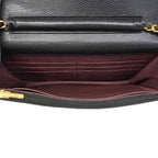 Chanel Shoulder Wallet Quilted Caviar Leather Black Gold — view 4