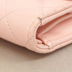 Chanel Trifold Wallet Quilted Caviar Leather Pink Champagne Gold — view 6