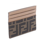 Fendi Card Case Zucca Brown Canvas Leather Baguette — view 2