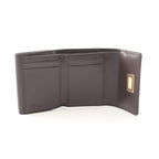 Fendi Trifold Wallet Way Black Chocolate Brown Leather Way Small — view 3