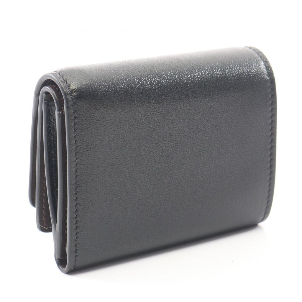Fendi Trifold Wallet Way Black Chocolate Brown Leather Way Small — view 2