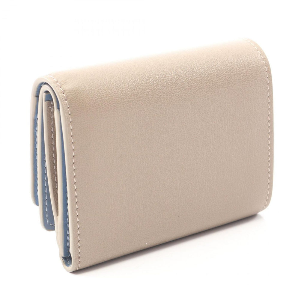 Fendi Trifold Wallet Way Dove Gray Light Blue Leather Way Small — view 2