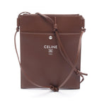 Celine Shoulder Bag Sharp Pouch Takeaway Chocolate Leather Take Away