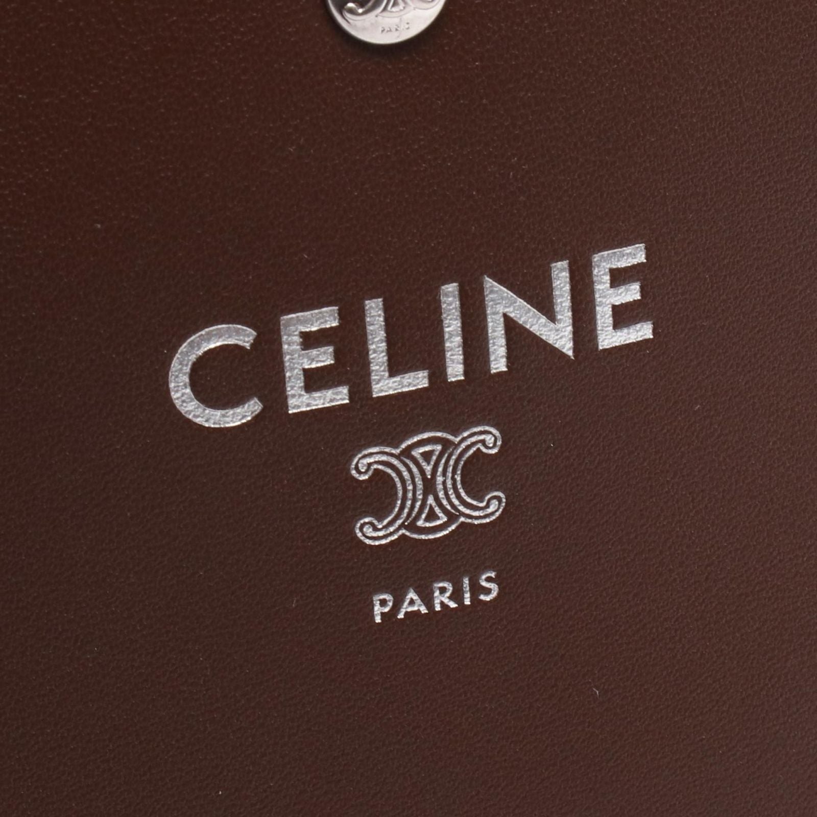 Celine Shoulder Bag Sharp Pouch Takeaway Chocolate Leather Take Away — view 4