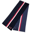 Louis Vuitton Scarf Monogram Echarpe LV Varsity Navy Wool New Vintage — view 2