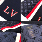 Louis Vuitton Scarf Monogram Echarpe LV Varsity Navy Wool New Vintage — view 3