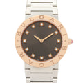 Bvlgari Watch Diamond Gray 18k Pink Gold Stainless Steel