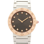 Bvlgari Watch Diamond Gray 18k Pink Gold Stainless Steel