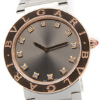 Bvlgari Watch Diamond Gray 18k Pink Gold Stainless Steel — view 3