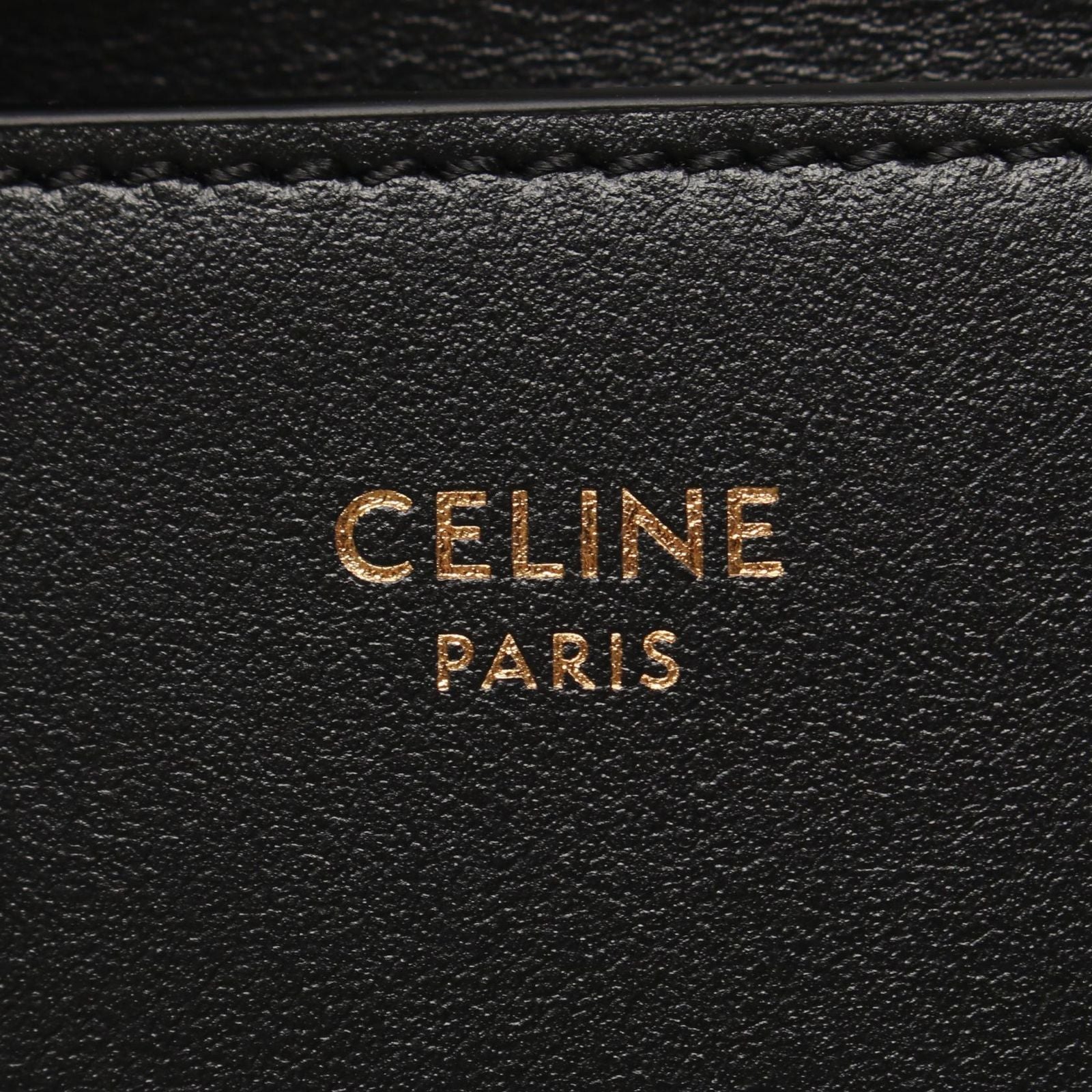 Celine Trifold Wallet Compact Triomphe Black Leather — view 5