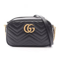 Gucci Shoulder Bag GG Marmont Black Leather