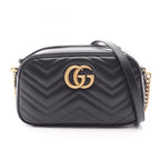 Gucci Shoulder Bag GG Marmont Black Leather