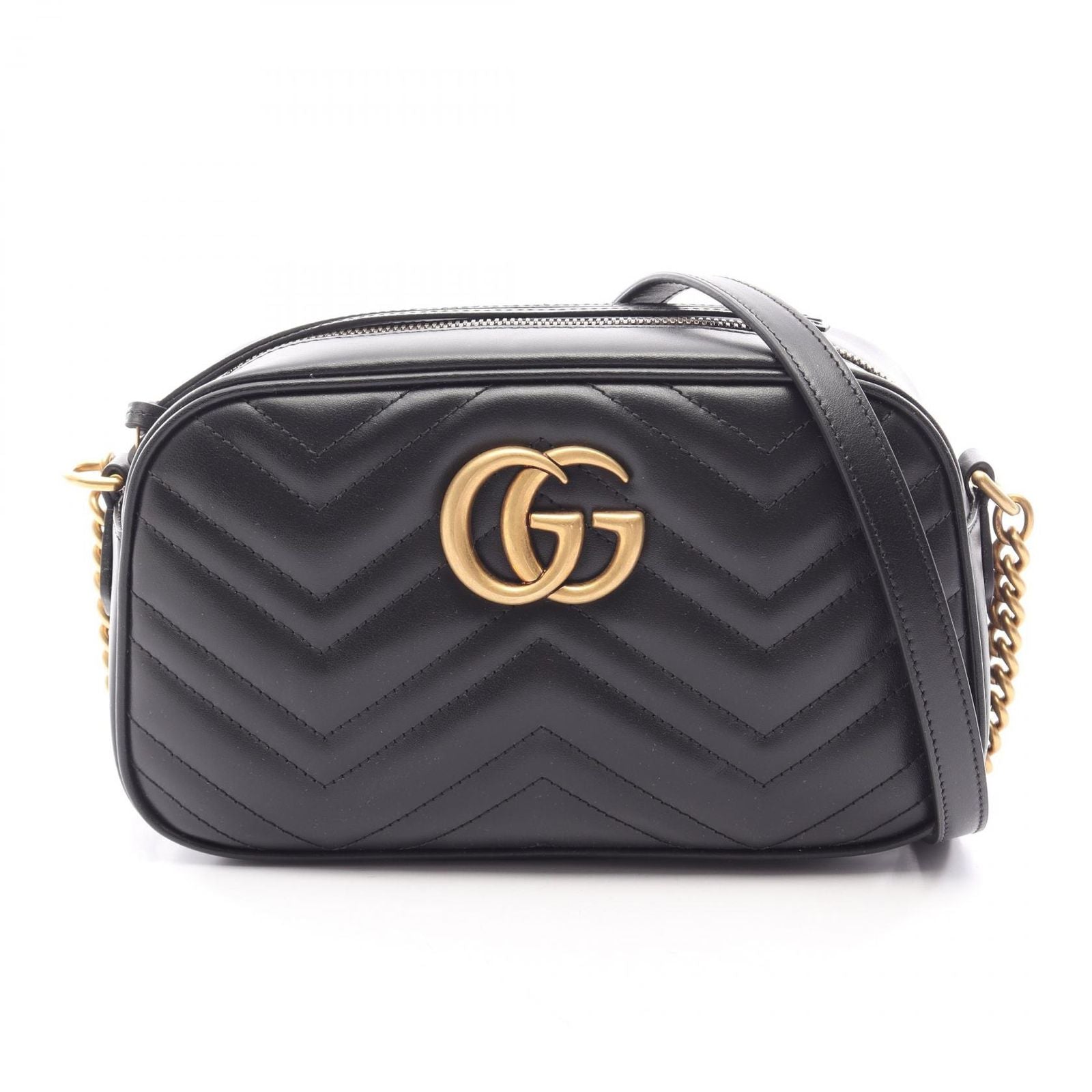 Gucci Shoulder Bag GG Marmont Black Leather