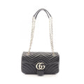 Gucci Shoulder Bag GG Marmont Black Leather