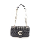 Gucci Shoulder Bag GG Marmont Black Leather