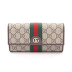 Gucci Bifold Wallet Ophidia GG Supreme Continental Beige Leather