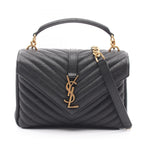 Saint Laurent Paris Handbag Carre 2-Way Black Leather