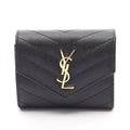 Saint Laurent Paris Trifold Wallet Cassandra Multi Fold Black Leather