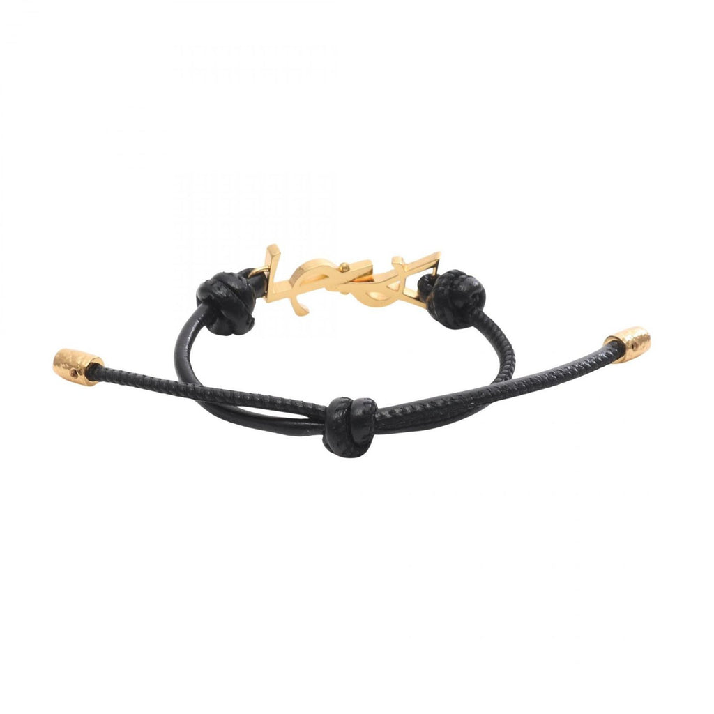 Saint Laurent Paris Bracelet Cassandra Black Leather — view 2