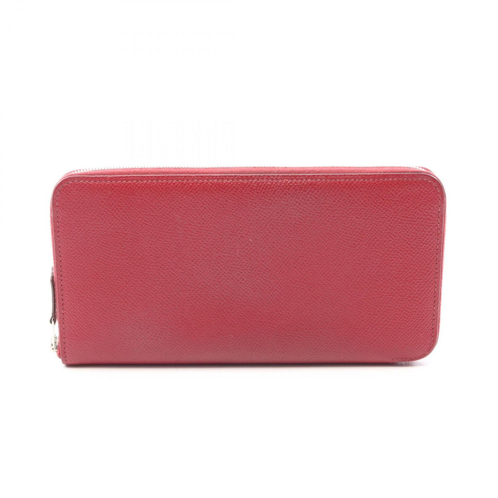 Hermes Round Wallet Azappu Long Silk in Long Rouge Grena Leather Azap