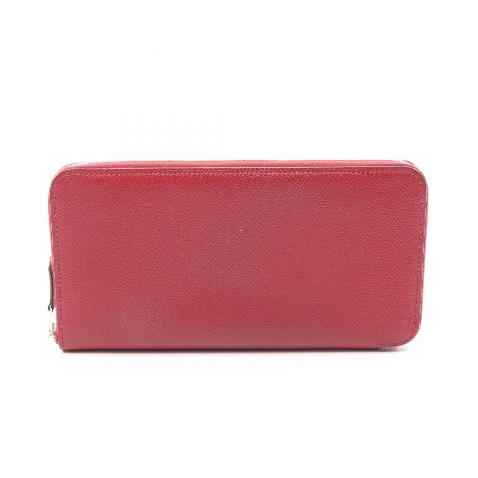 Hermes Round Wallet Azappu Long Silk in Long Rouge Grena Leather Azap