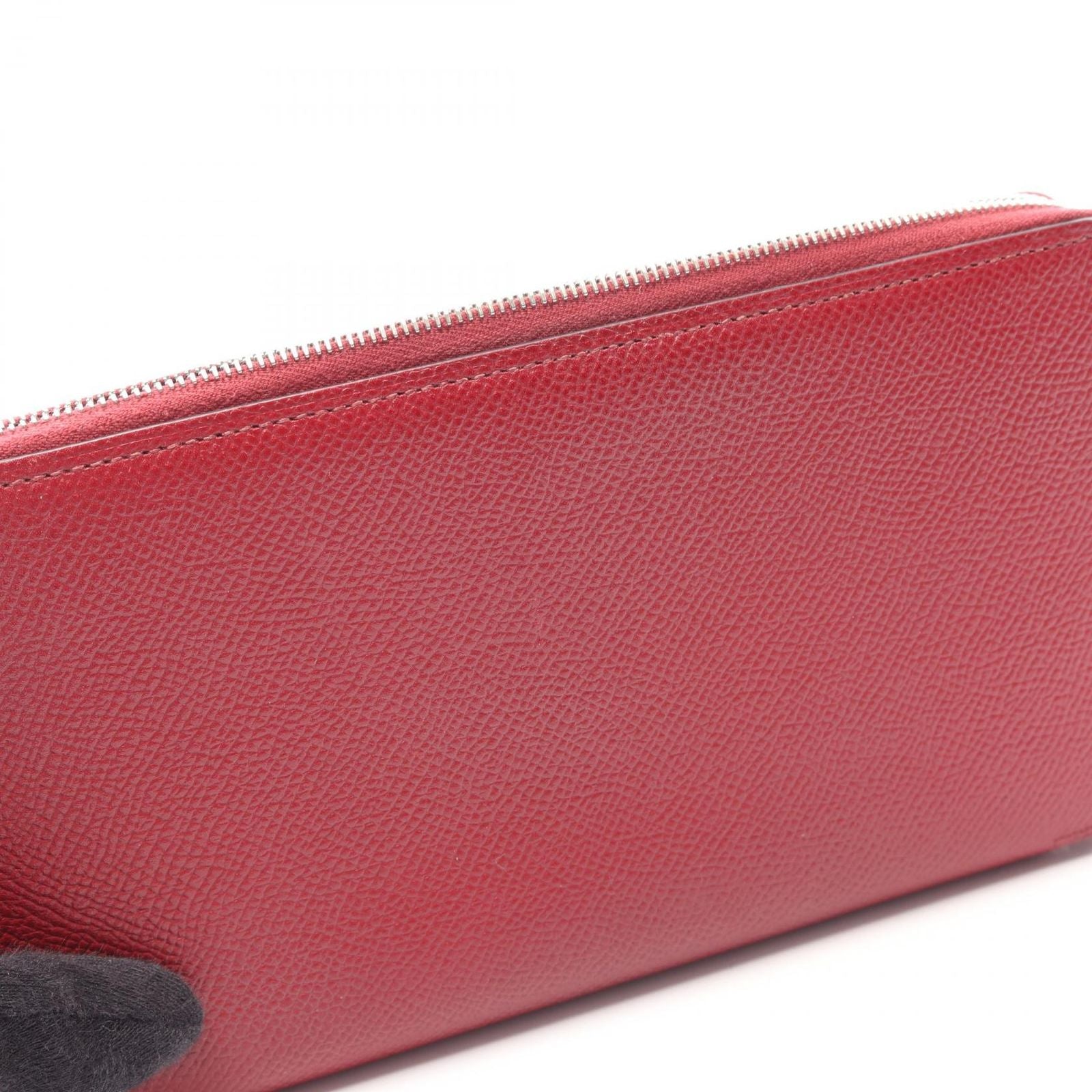 Hermes Round Wallet Azappu Long Silk in Long Rouge Grena Leather Azap — view 8