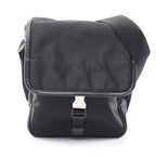 Prada Shoulder Bag Black Nylon Saffiano Leather