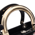 Dior Handbag Lady Dior 2-Way Black Multi Leather Tote — view 5