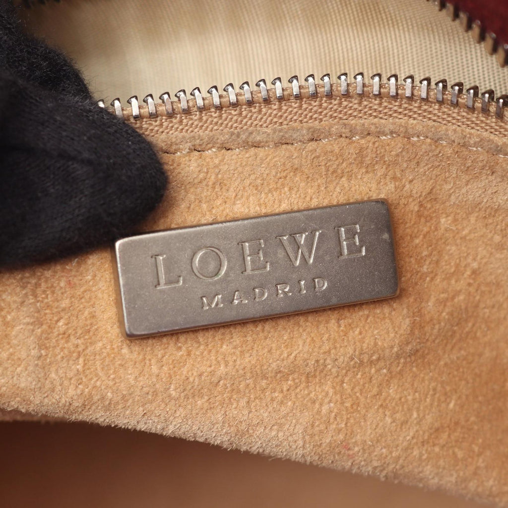 Loewe Handbag Amazona Wine Red Suede Leather — view 4