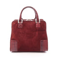 Loewe Handbag Amazona Wine Red Suede Leather