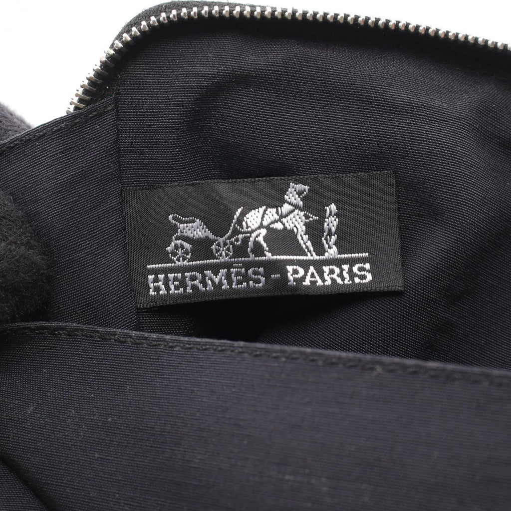 Hermes Round Wallet Fourre Tout Purse GM Black Canvas — view 5