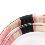 Prada Tote Canapa Righe 2-Way Pink Black Canvas — view 7