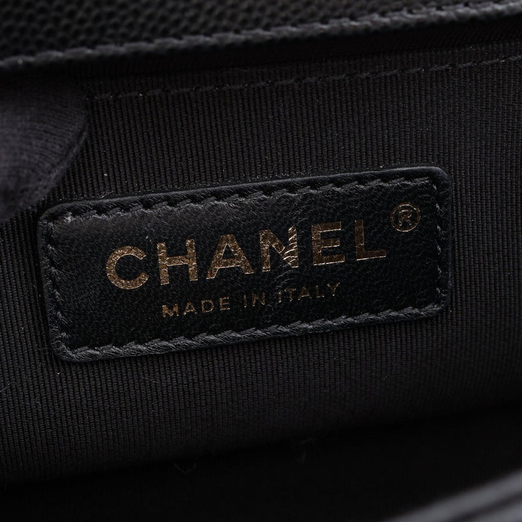Chanel Shoulder Bag Boy Small Black Caviar Leather Chain — view 4
