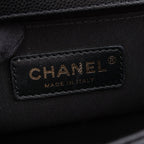 Chanel Shoulder Bag Boy Small Black Caviar Leather Chain — view 4