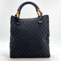 Gucci Tote GG Canvas Bamboo Black Business Travel