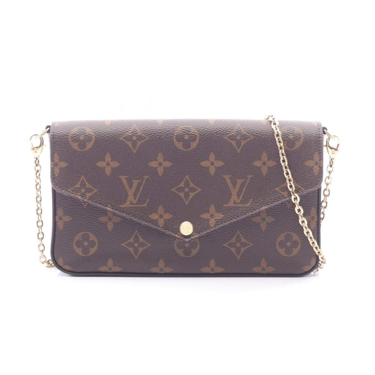 Louis Vuitton Shoulder Bag Pochette Monogram Fuchsia Canvas Leather Felicie