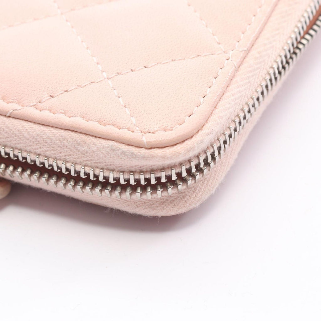 Chanel Round Wallet Quilted CC Logo Star Baby Pink Leather Coco Compact — view 8