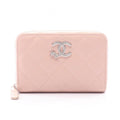 Chanel Round Wallet Quilted CC Logo Star Baby Pink Leather Coco Compact
