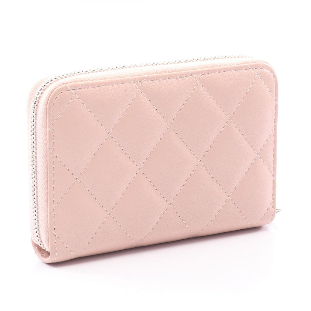 Chanel Round Wallet Quilted CC Logo Star Baby Pink Leather Coco Compact — view 2