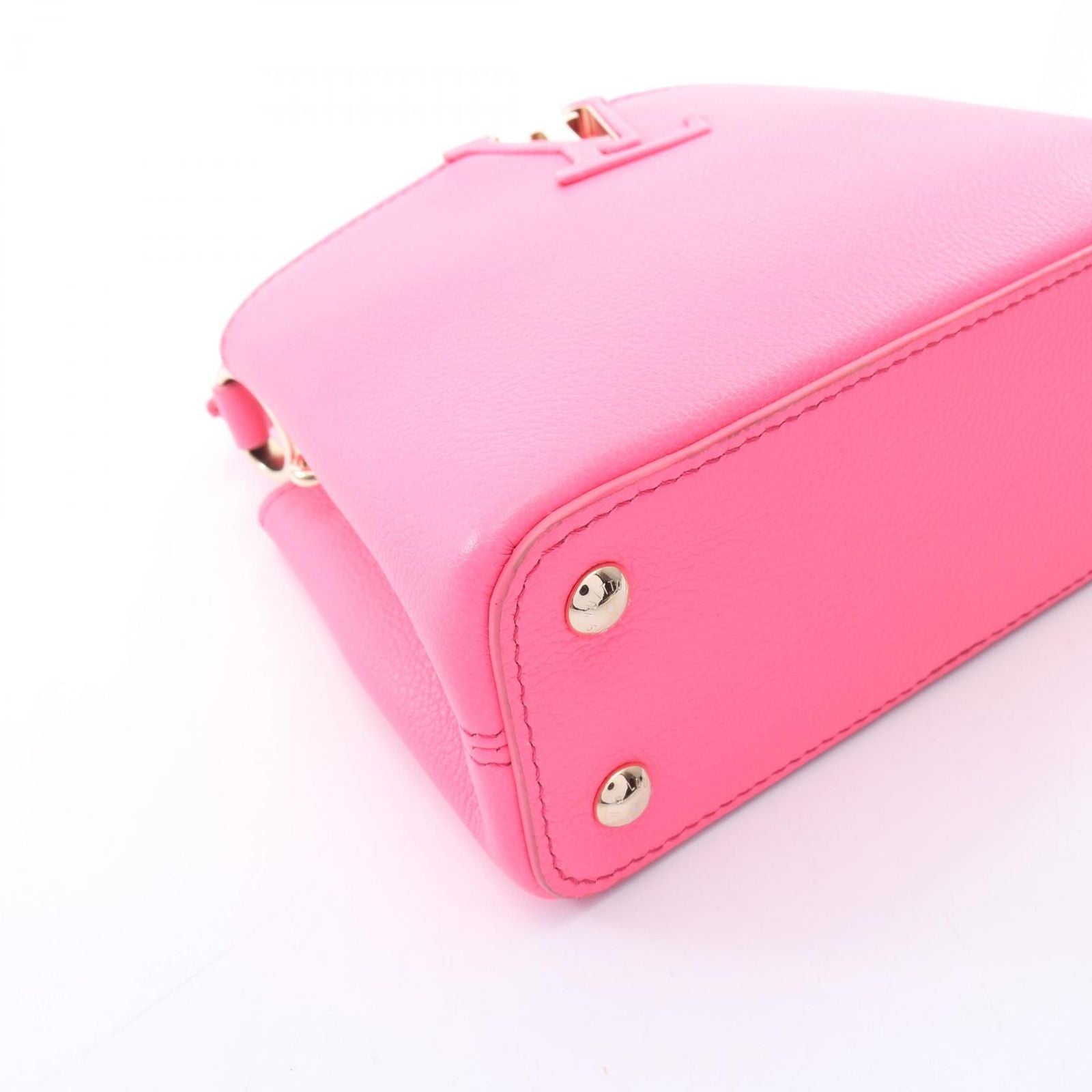 Louis Vuitton Handbag Capucines Mini 2-Way Neon Pink Leather — view 6