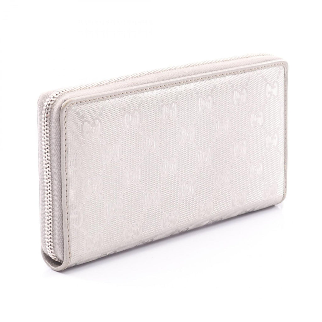 Gucci Round Wallet GG Supreme Silver Leather Guccissima — view 2