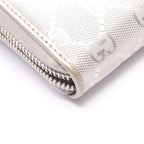 Gucci Round Wallet GG Supreme Silver Leather Guccissima — view 5