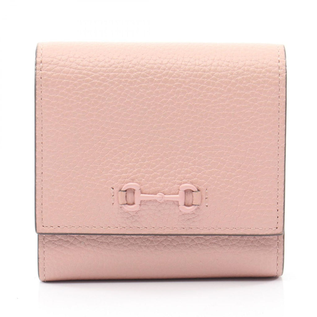 Gucci Bifold Wallet Horsebit Pink Leather