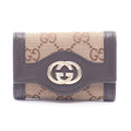 Gucci Key Case Interlocking GG Canvas 6 Rows Beige Dark Brown 6 Key Holder
